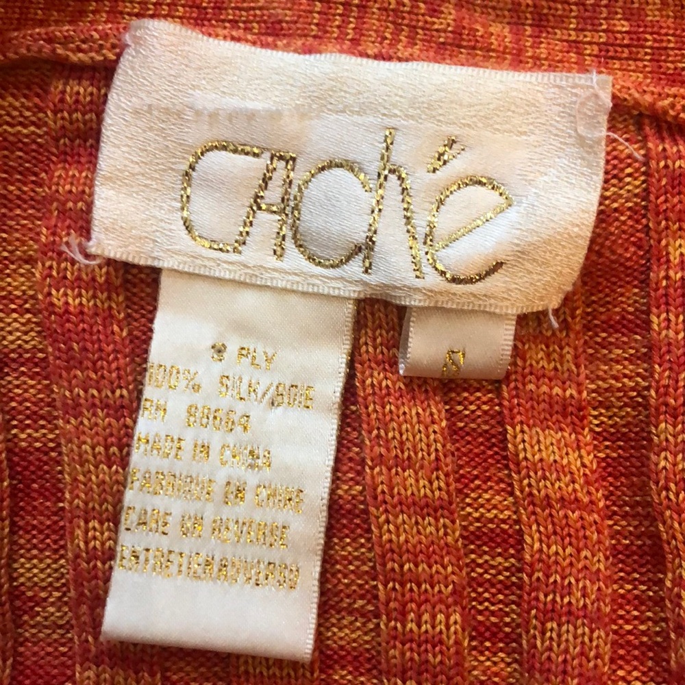 Cache Y2k Orange Button Down Knitted Cardigan - image 8